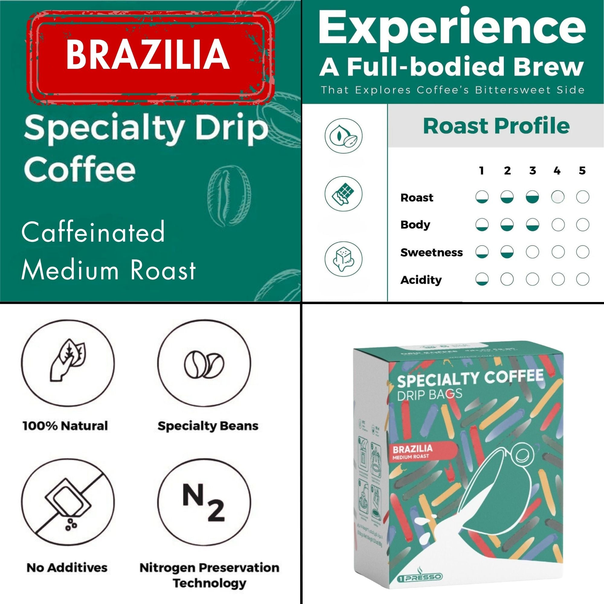 1presso brazilia specialty drip bag