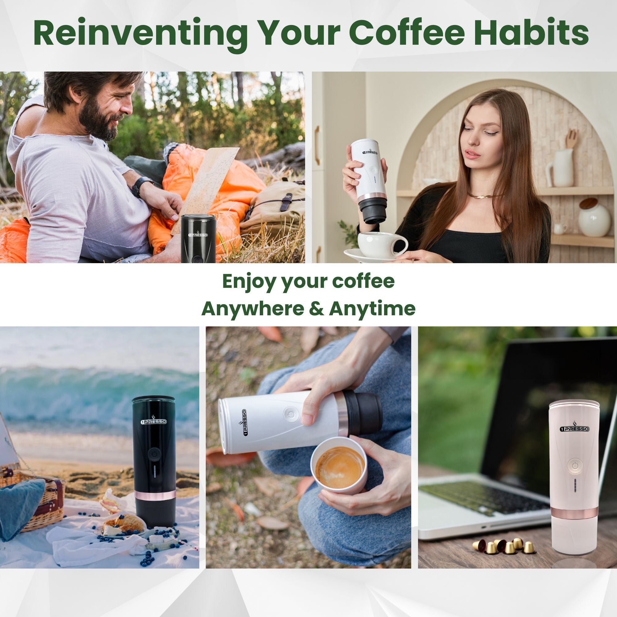 enjoy your coffee anywhere and anytime with 1presso