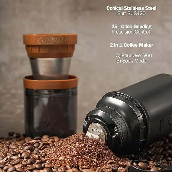 Portable coffee grinding machine and filter coffee - 1Presso 425 1Presso