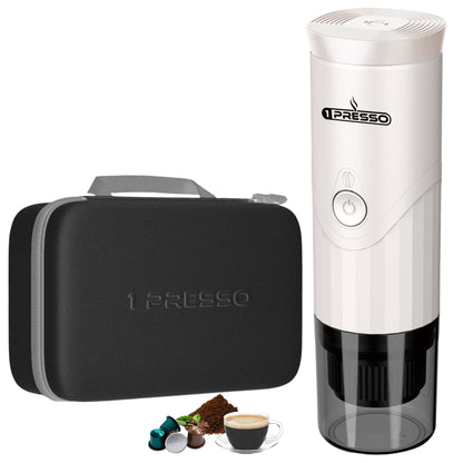 1presso pro automatic portable coffee machine white color