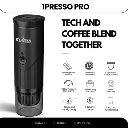 1Presso PRO the most advanced portable coffee maker in UAE with 1 year warranty 