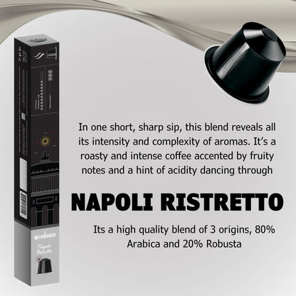 1presso ristretto dark roast coffee capsules compatible with Nespresso and 1presso machine